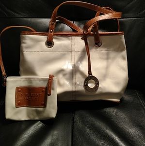 Nine West Cream Vinyl Handbag